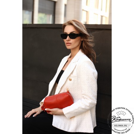 Кожаная косметичка "Бамбина" (рыжая)